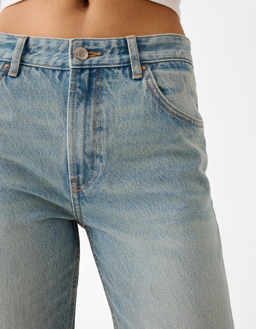 Jeans straight-Azul lavado-5