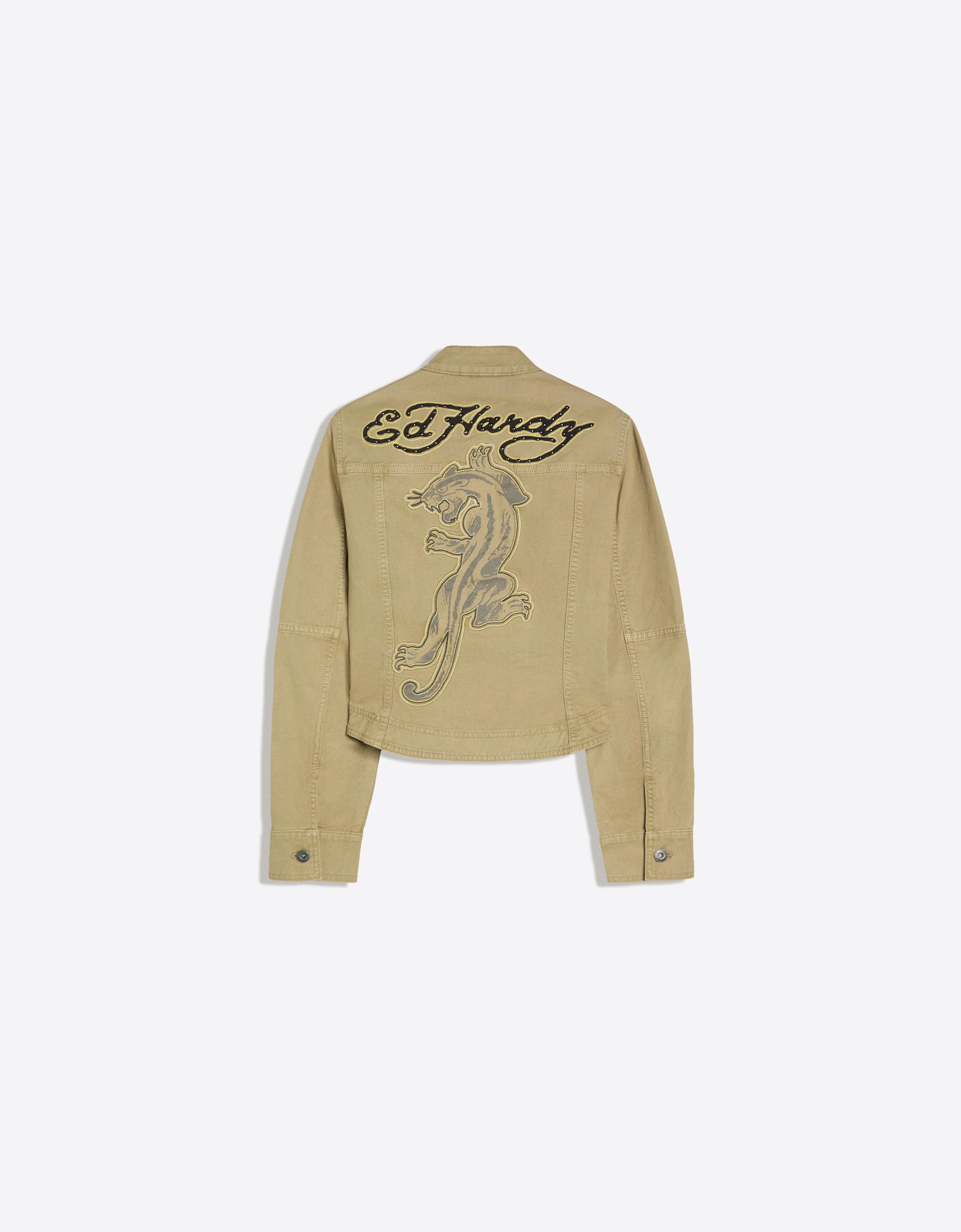 ED HARDY X BERSHKA embroidered jacket — Sand