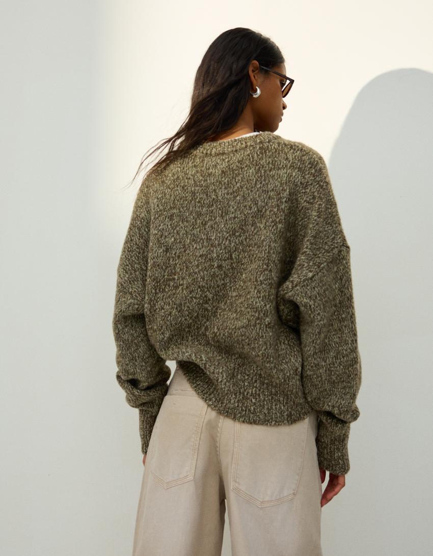 Fitted-waist jumper-Green