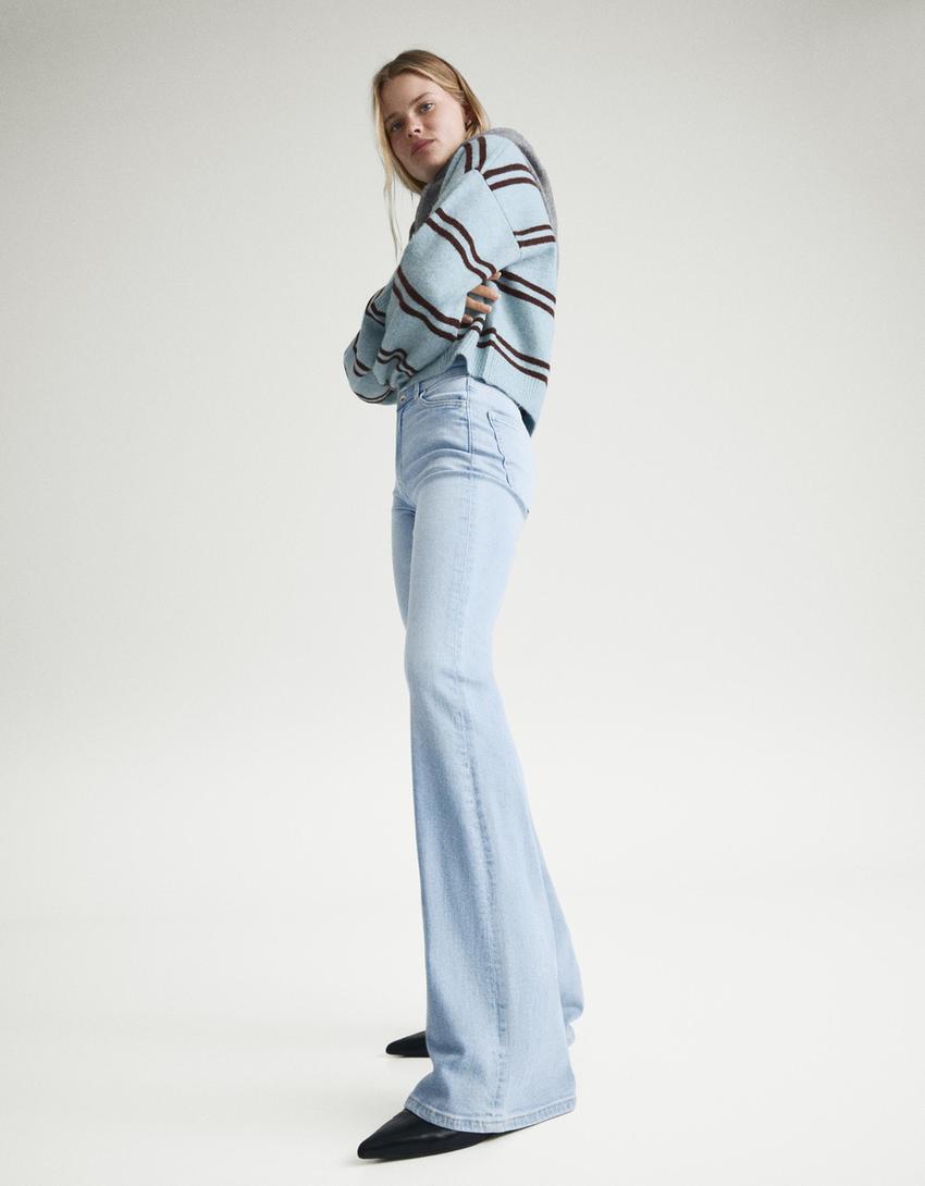 Jeans flare-Bleu clair