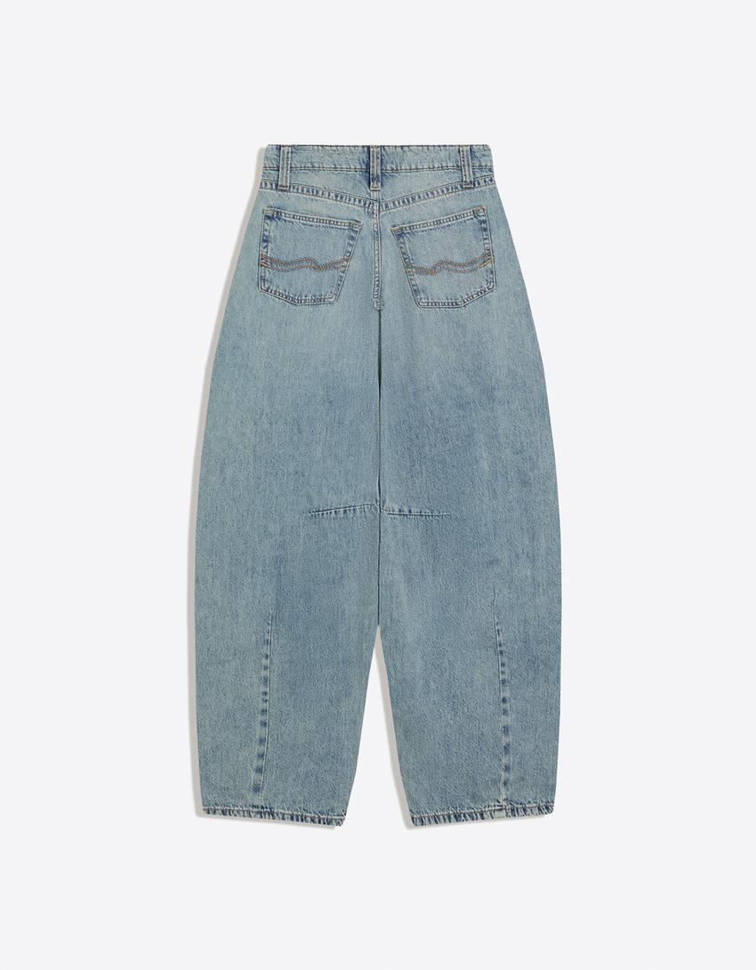 Slouchy düşük bel jean-Açık mavi