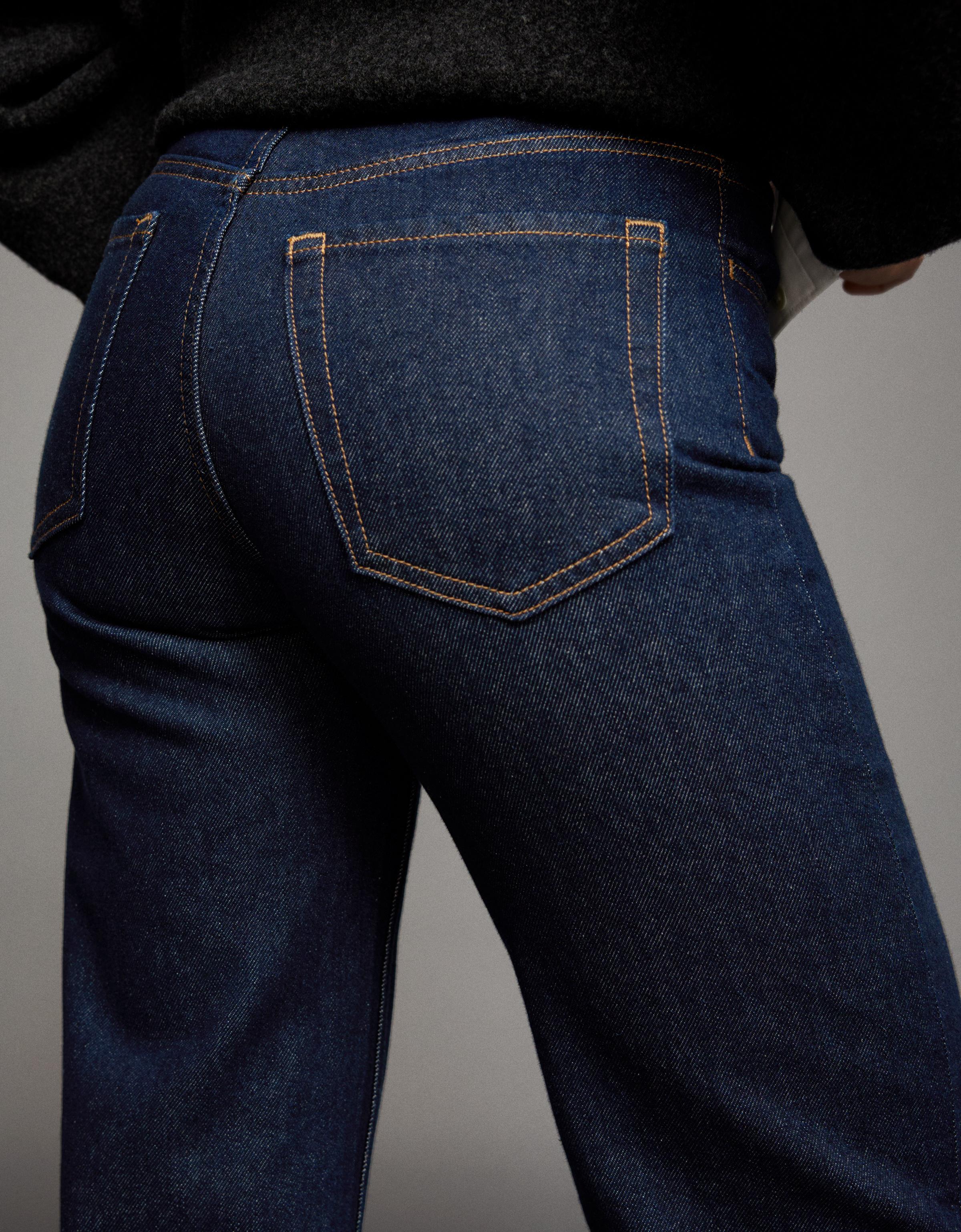 Yüksek bel straight fit geniş paça jean - Görsel 67