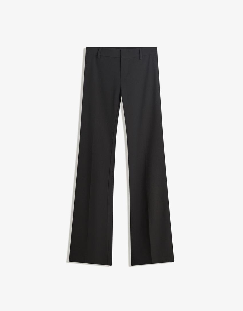 Low-rise boot-cut trousers-Black-3