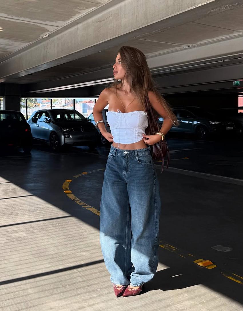 Jean barrel wide leg-Bleu-3