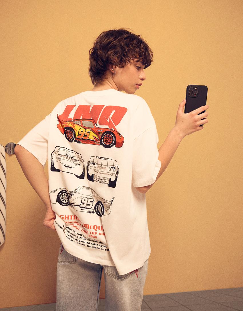Camiseta Cars manga corta print-Blanco roto