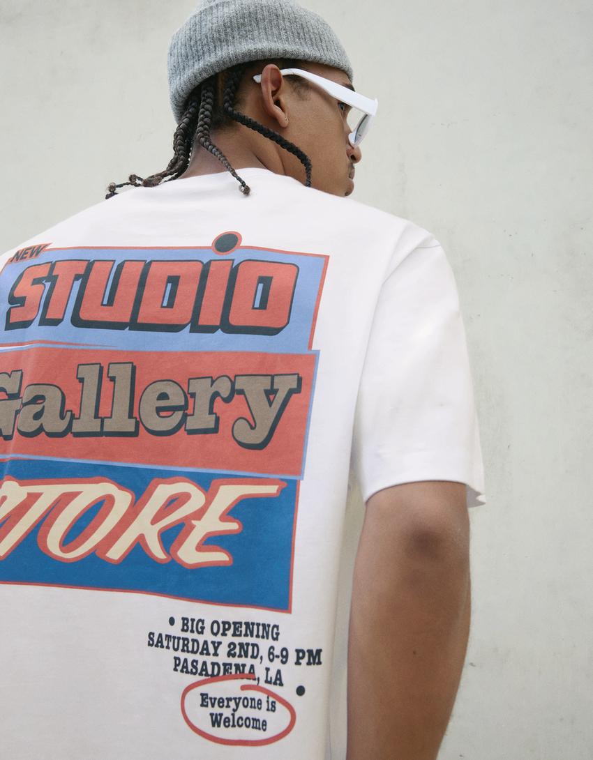 Short sleeve T-shirt with print-Off white