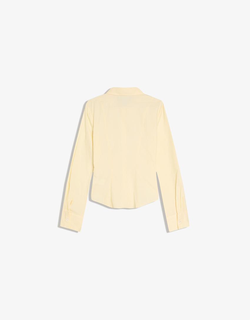 Camisa popelín fruncido-Amarillo