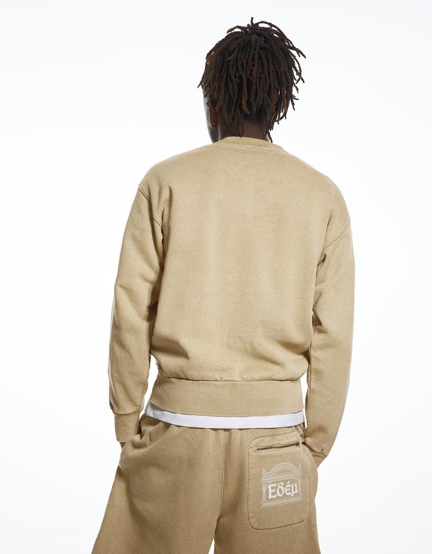 Washed effect sweatshirt ARIES X BERSHKA-Camel