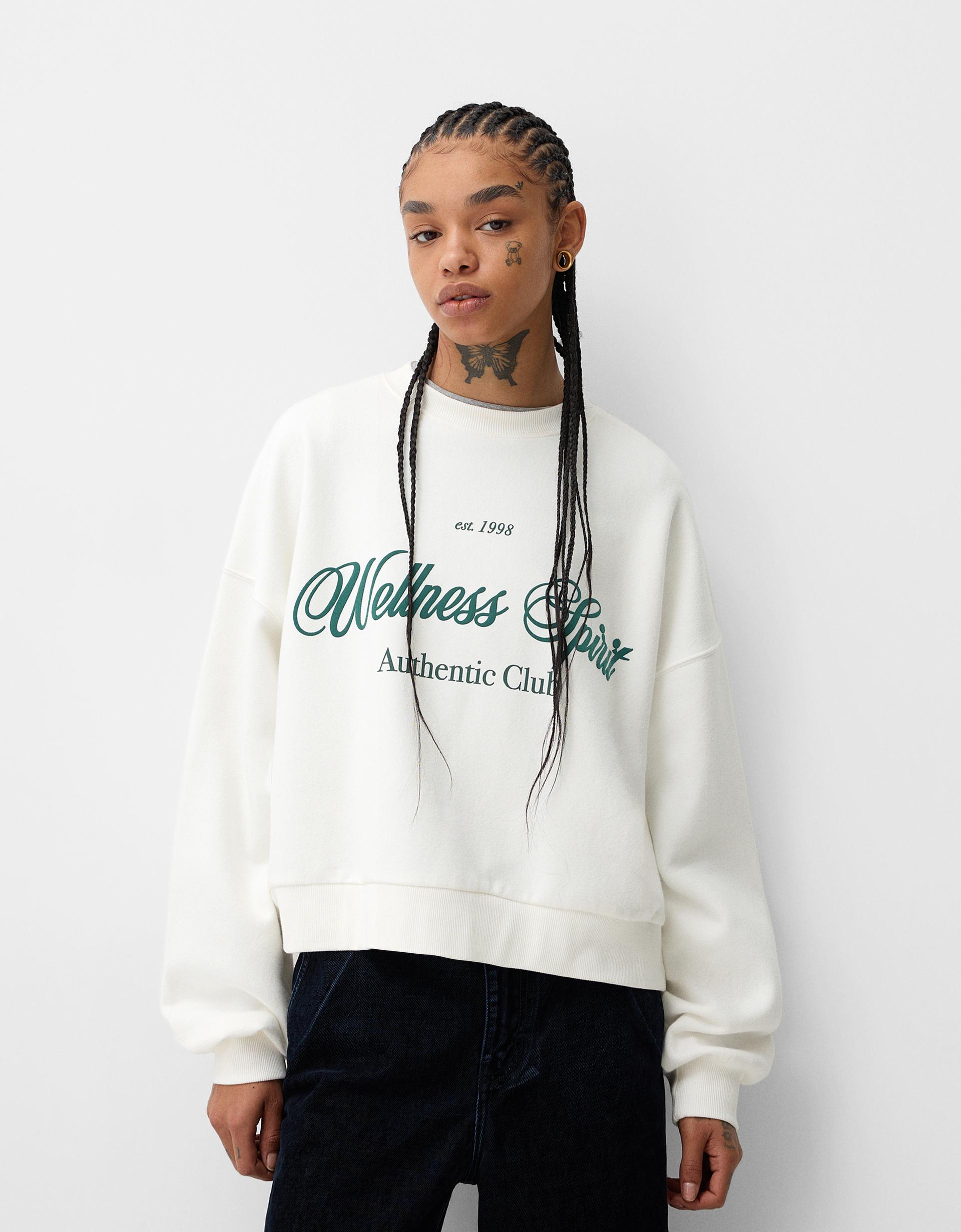 Sudaderas Básicas Sudaderas Chica Bershka Sudadera Basica