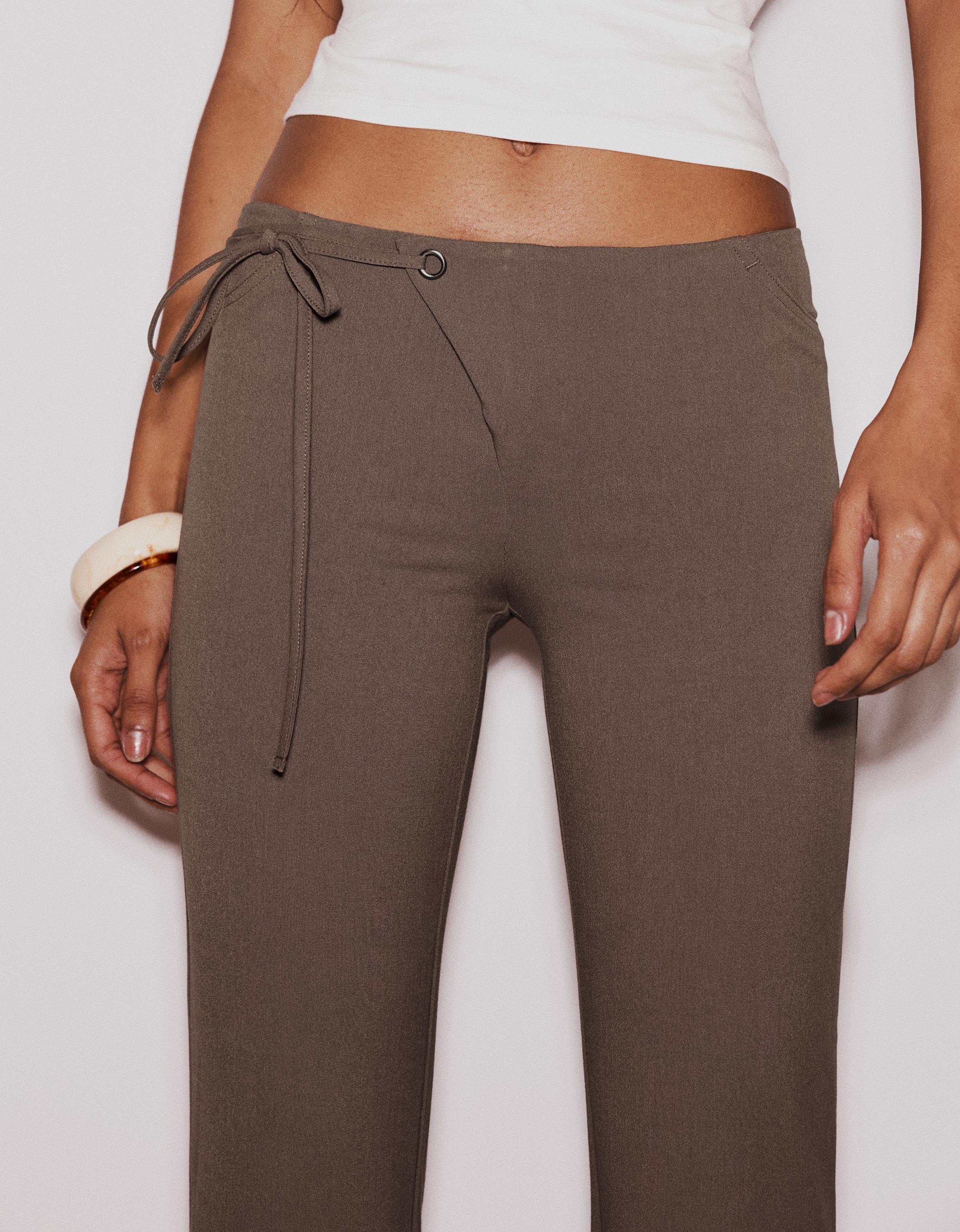 Low-rise flared trousers — Sand