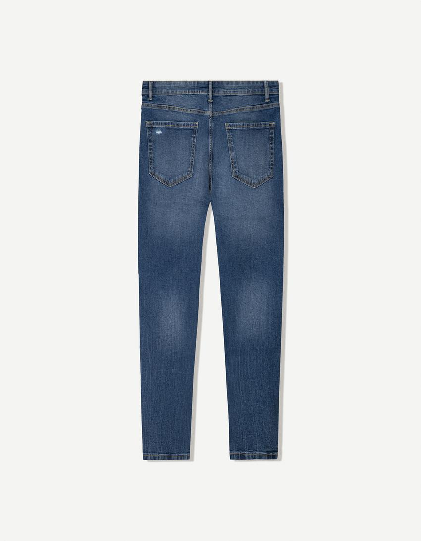 Jeans carrot rotos-Azul-1