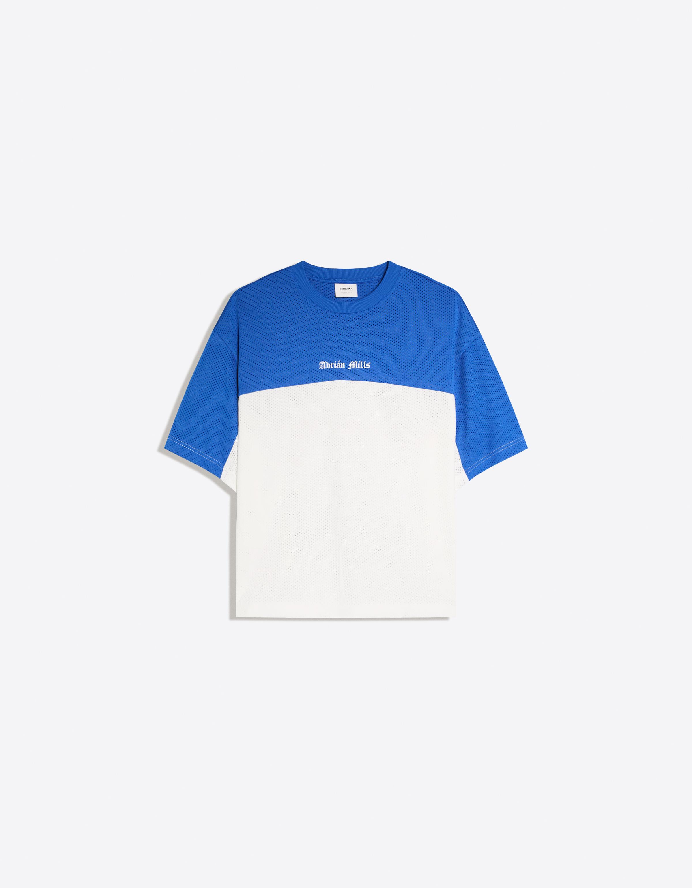 ADRIÁN MILLS short sleeve mesh T-shirt — Blue
