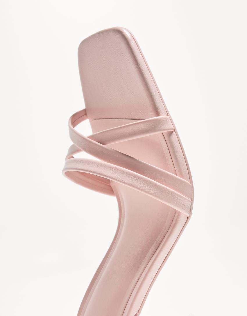 Sandales à talon et brides-Rose-2