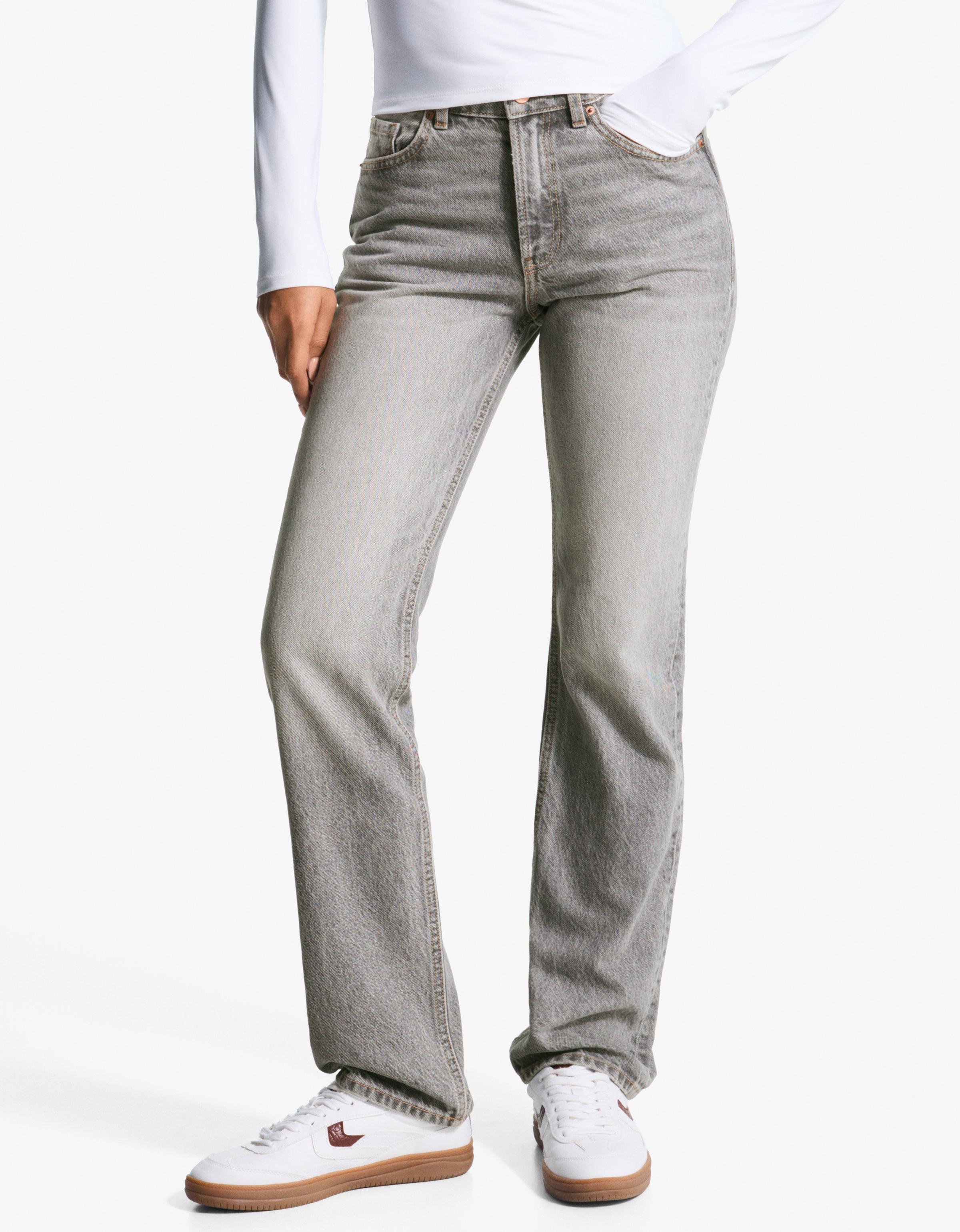 Straight cigarette jeans — Grey