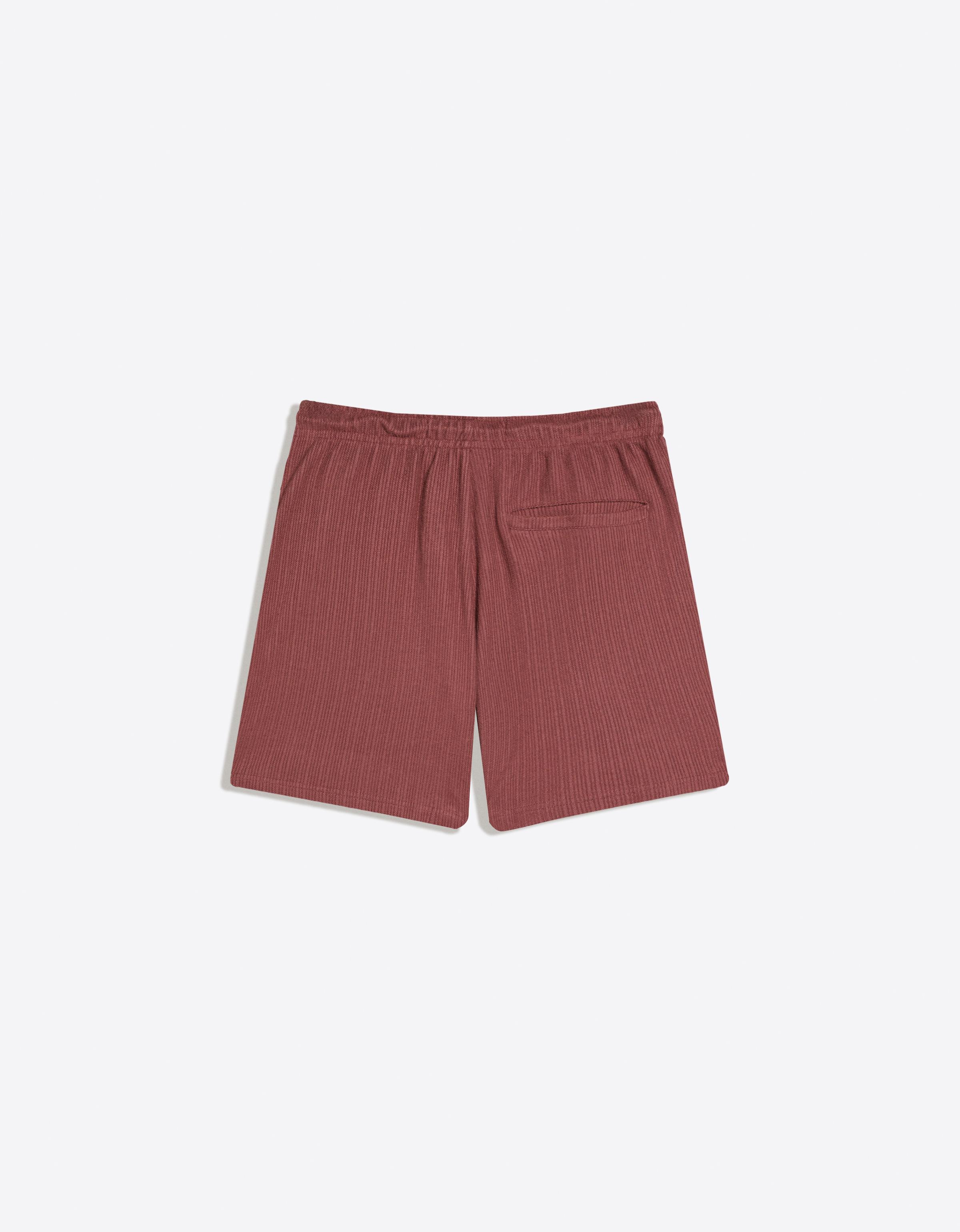 Textured plush Bermuda shorts