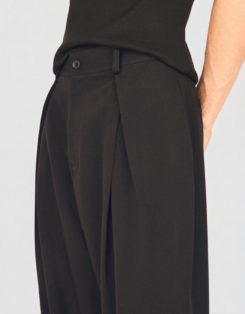 Pilili baggy pantolon-Siyah