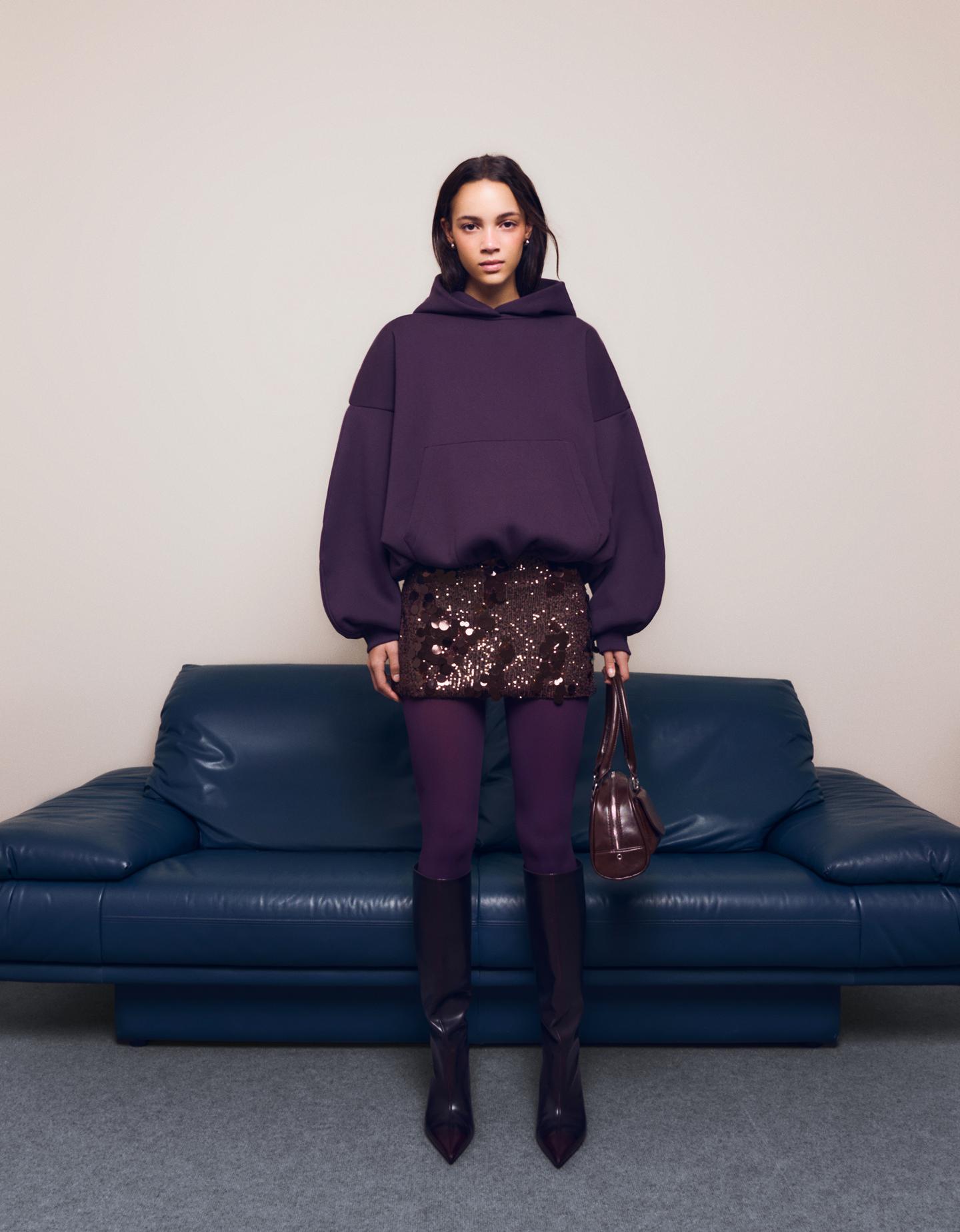 Bershka mini spódnica cekinowa brązowy