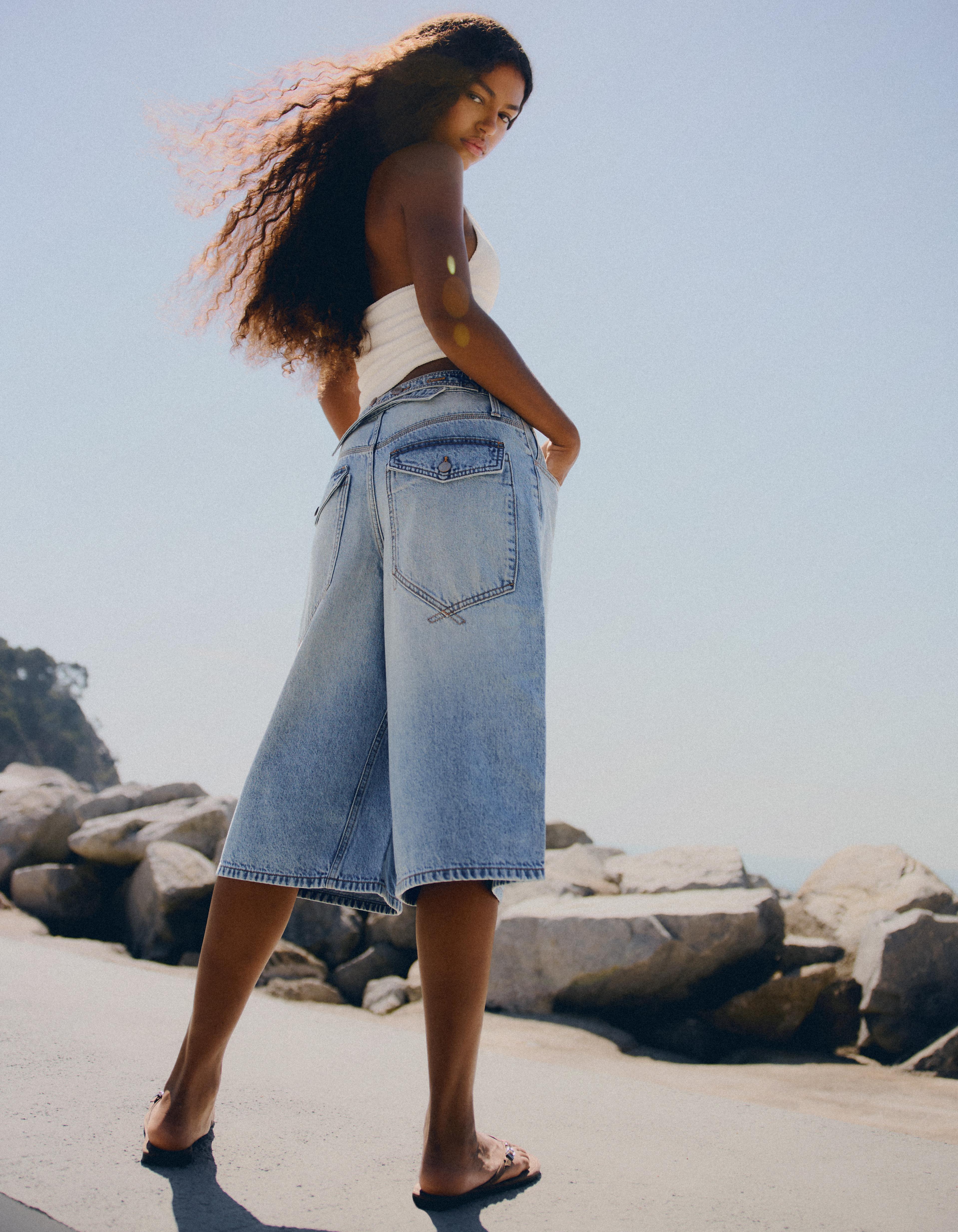 Bermuda Denim Ample 36 Bleu Clair