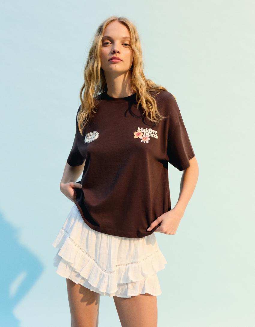 Printed short sleeve oversize T-shirt