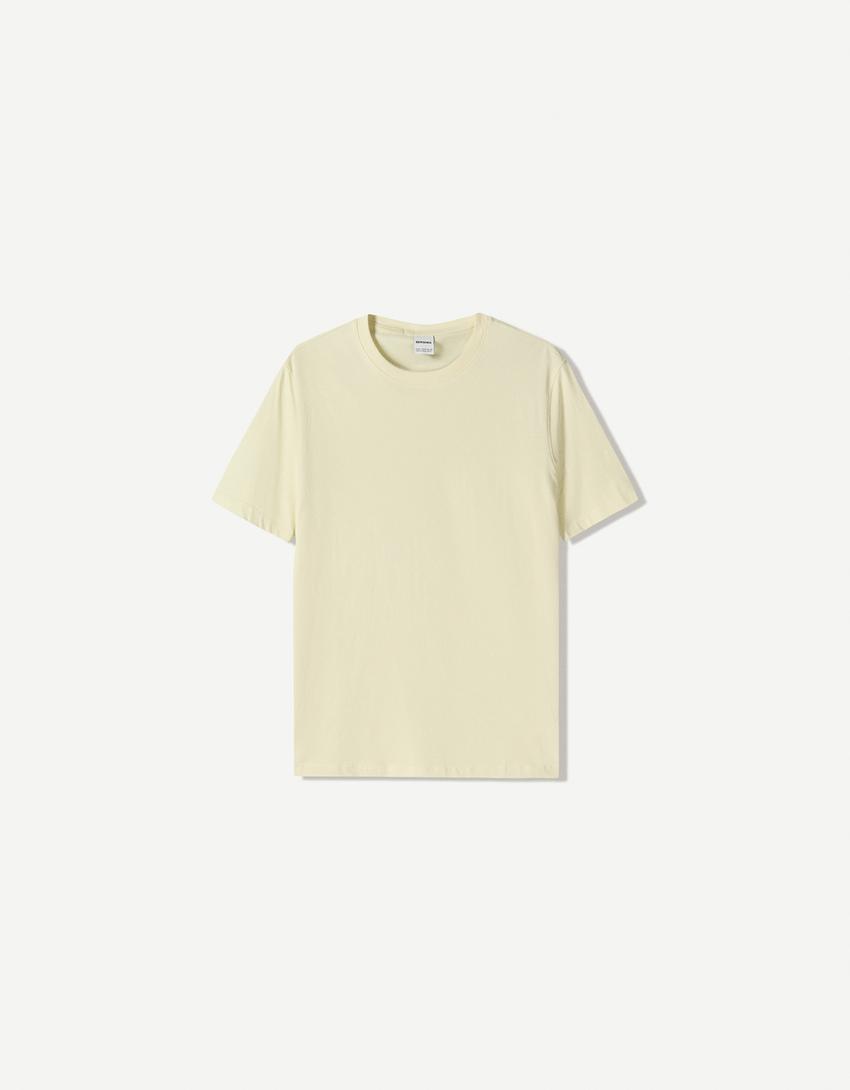 T-shirt à manches courtes basique-Jaune-4