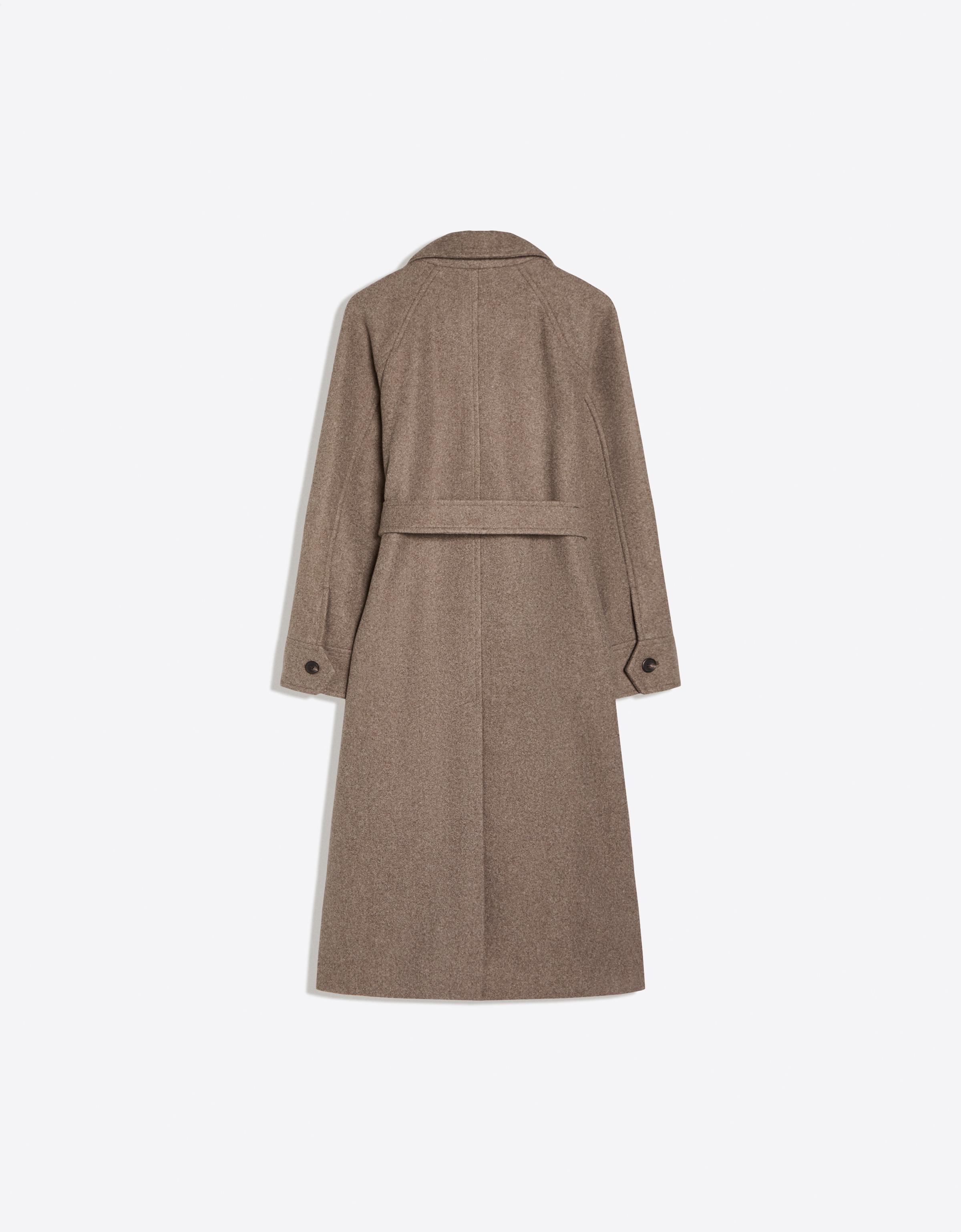 Long soft belted coat — Brown