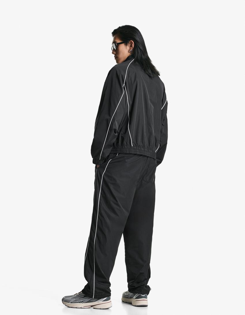 Calças técnicas baggy fit sport-Preto-1