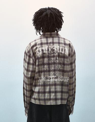 Checked long sleeve shirt — Brown 2