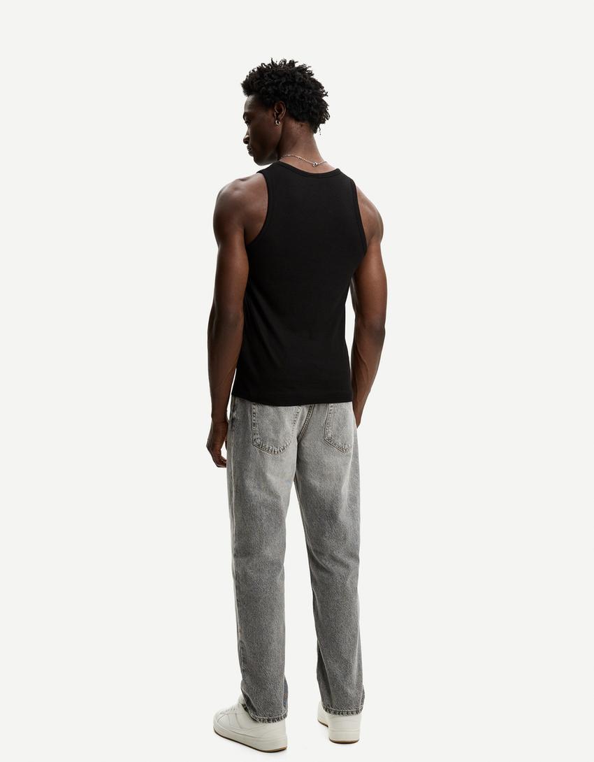 Straight fit jeans-Dark grey-2