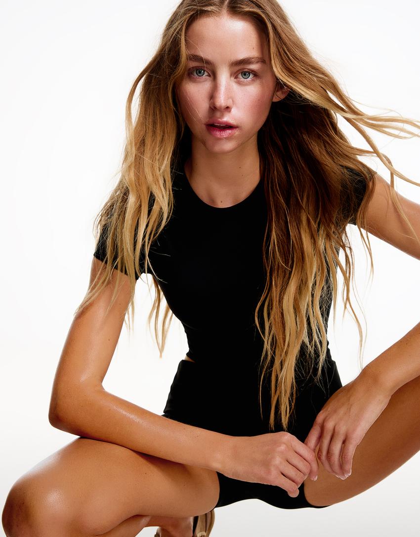 Camiseta manga corta técnica-Negro