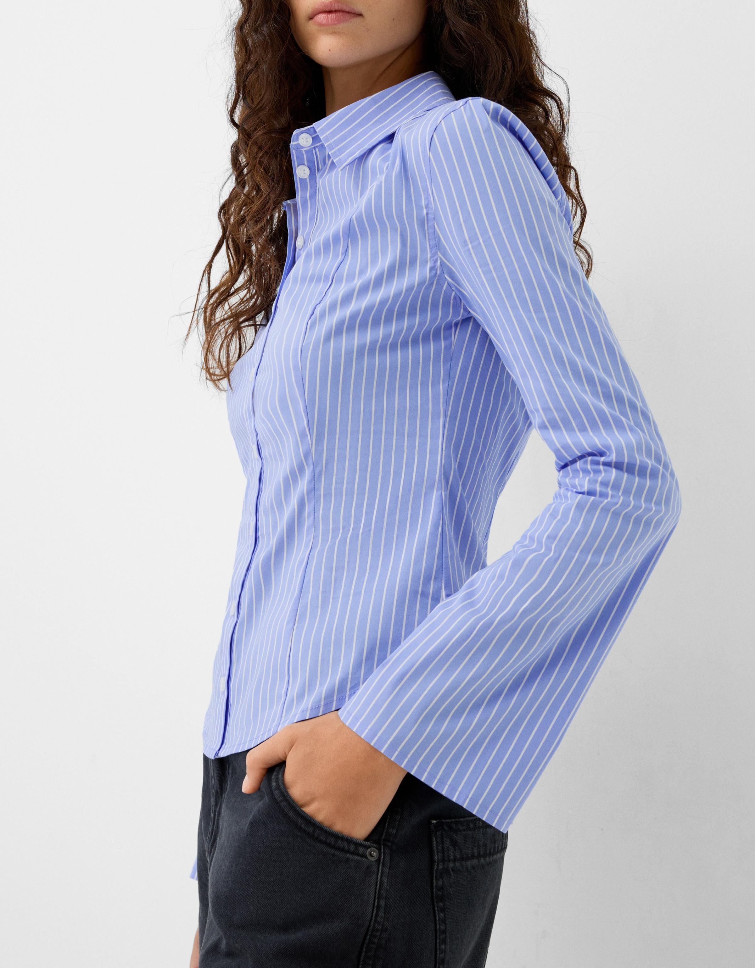 Çan kollu vücuda oturan gömlek - Görsel 56