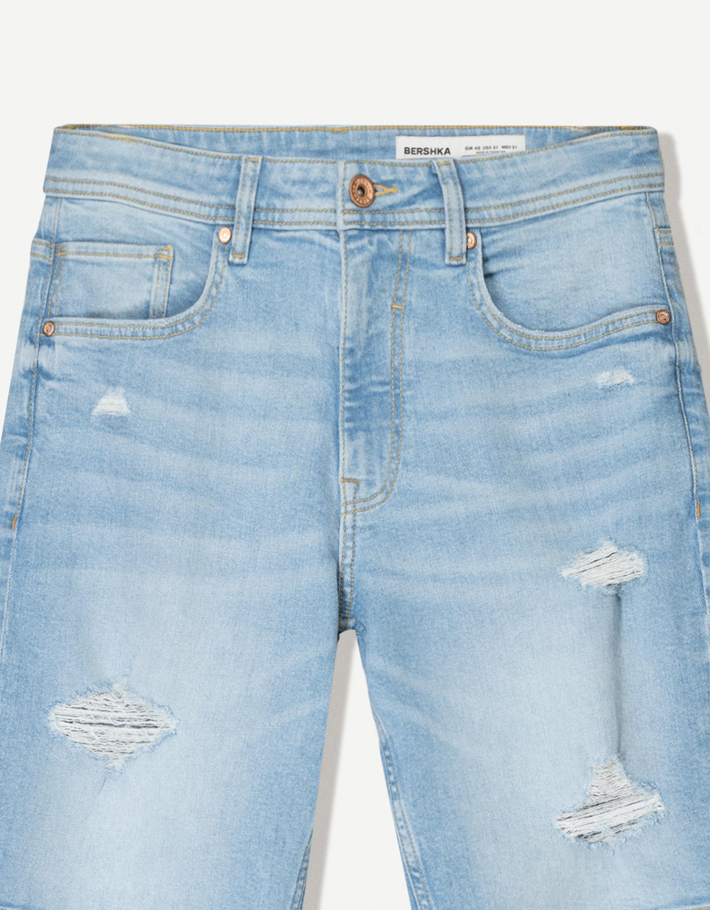 Ripped denim Bermuda shorts - Shorts and jorts - Men | Bershka