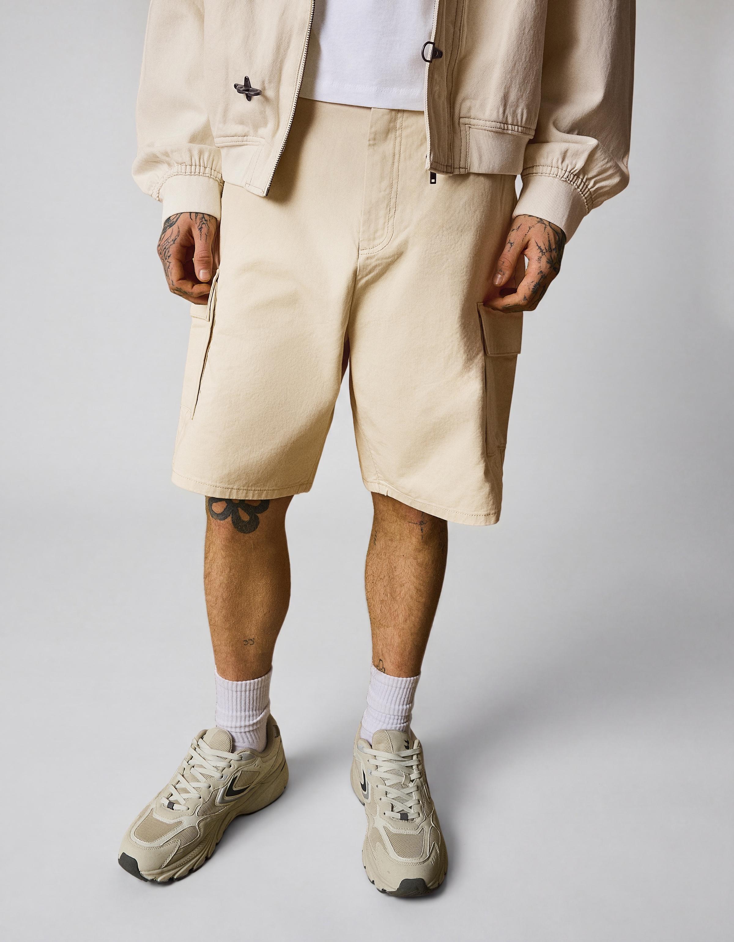 Wide cargo Bermuda shorts — Sand