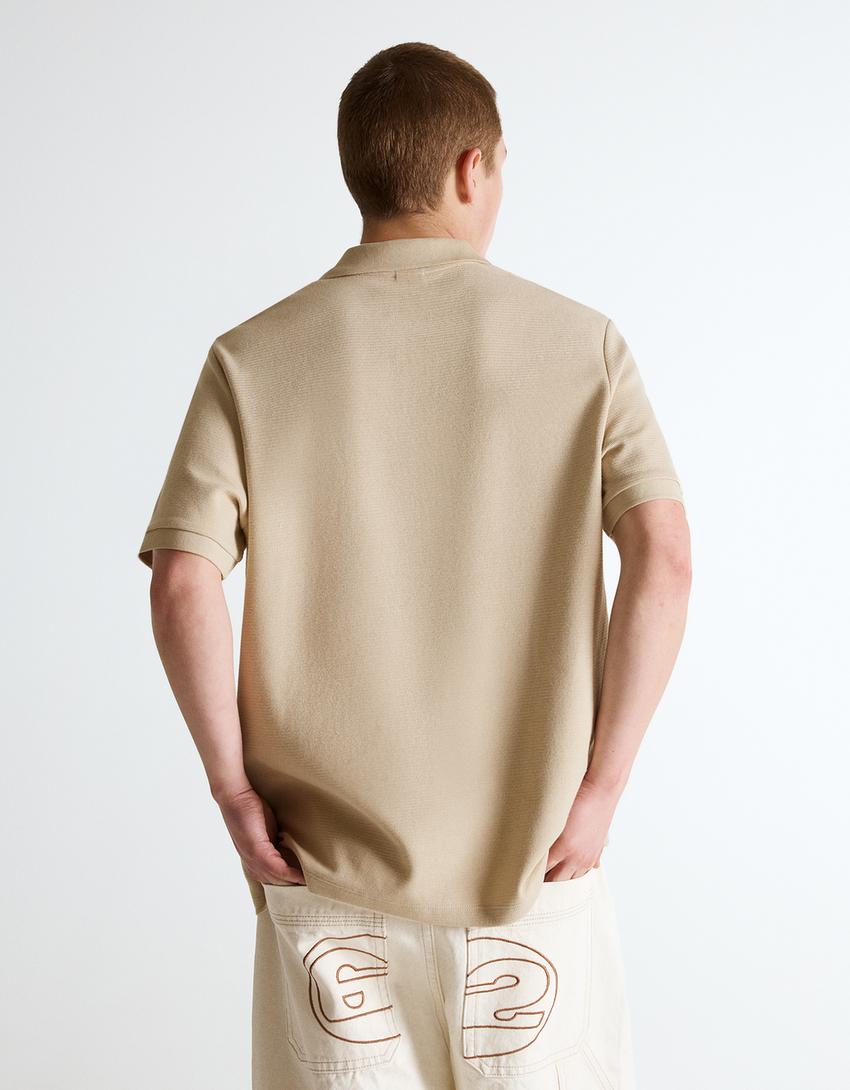 Polo structure brodée-Camel