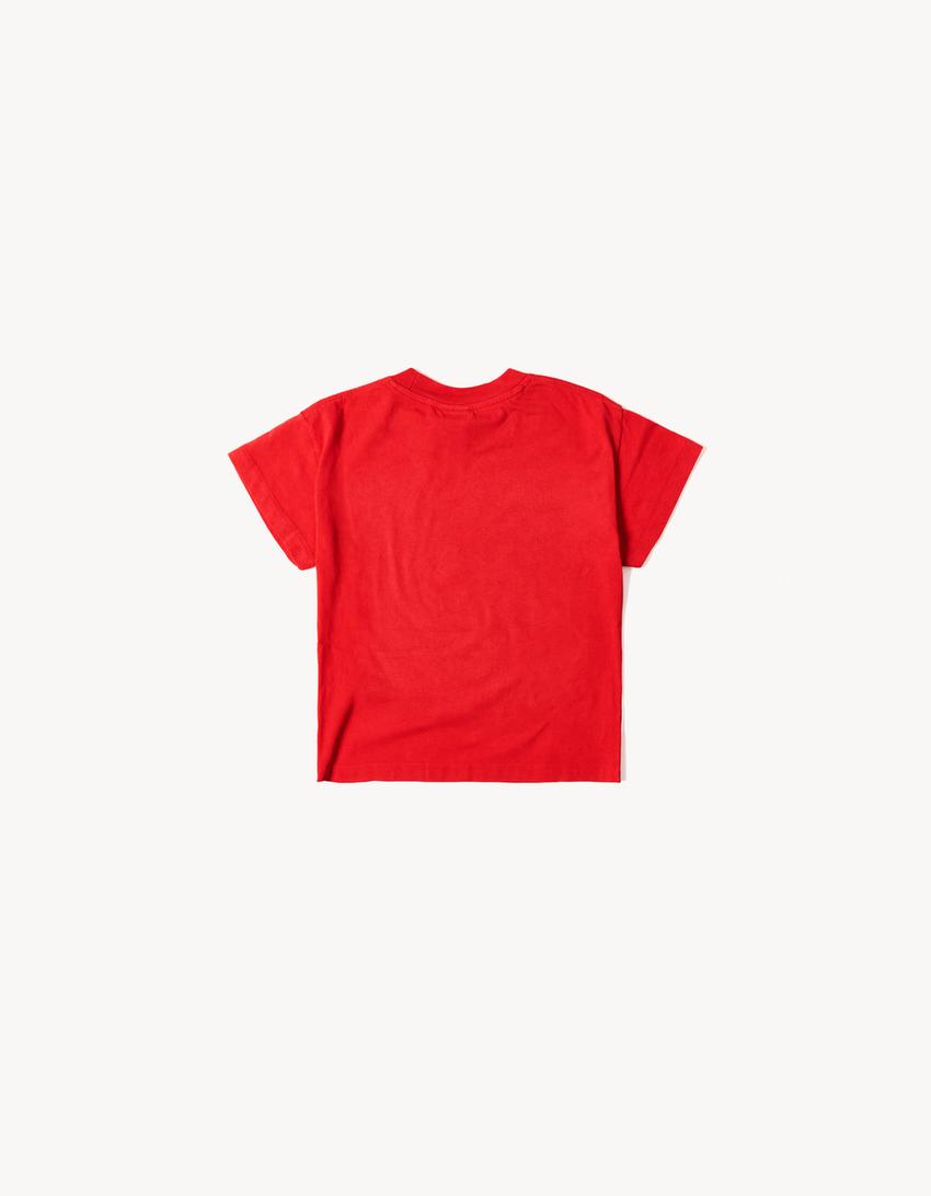 ARIES x BERSHKA regular fit t-shirt-Kırmızı