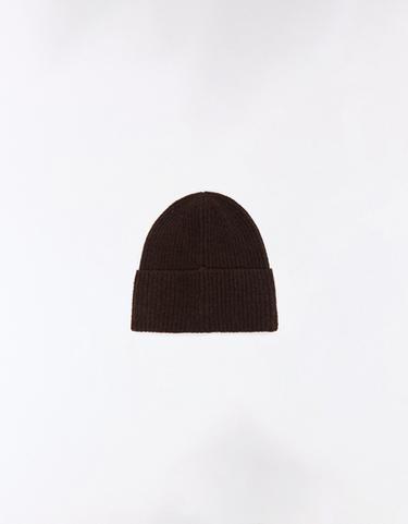 Turn-up knit beanie — Brown 2