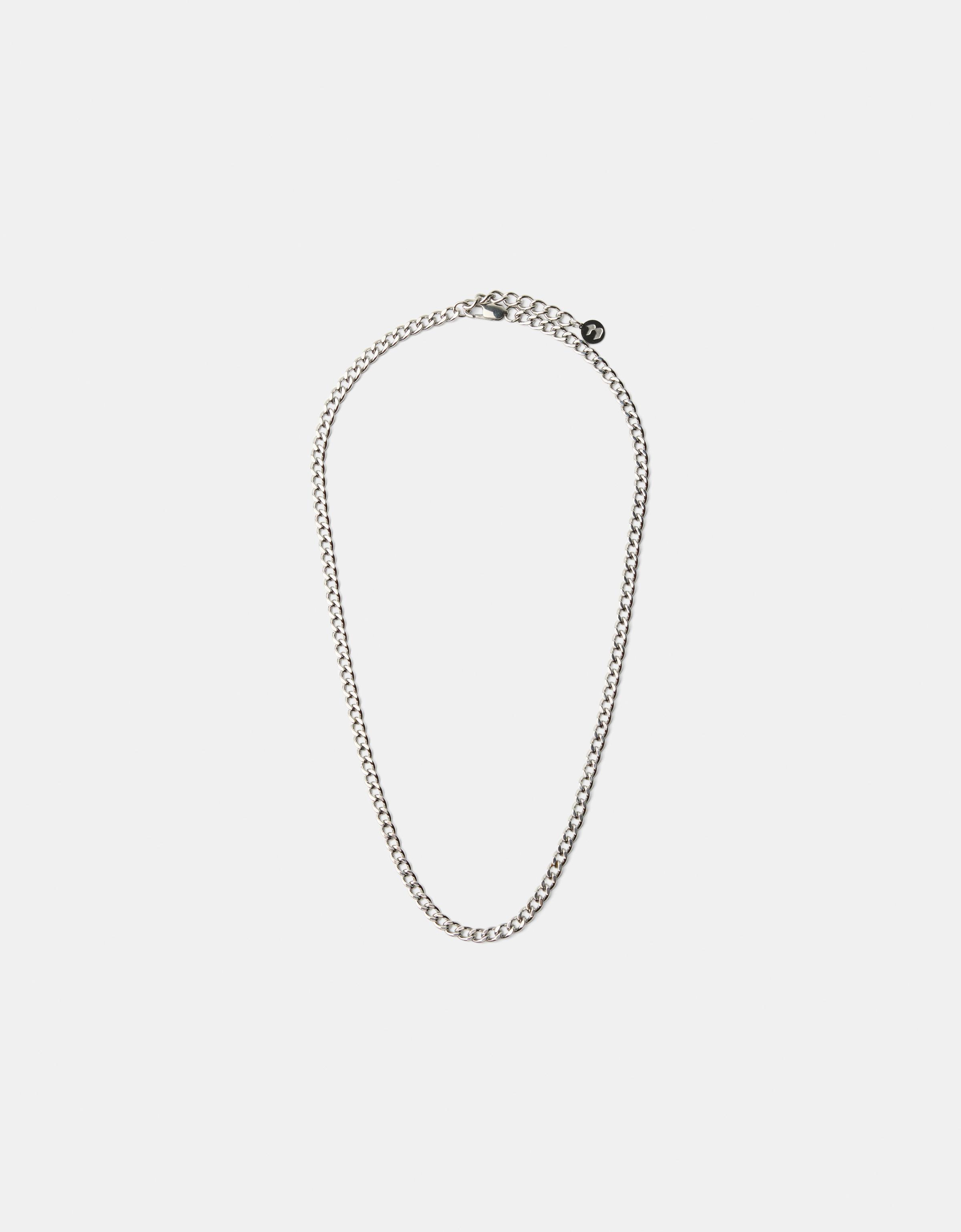 Stainless steel chain link necklace — Silver