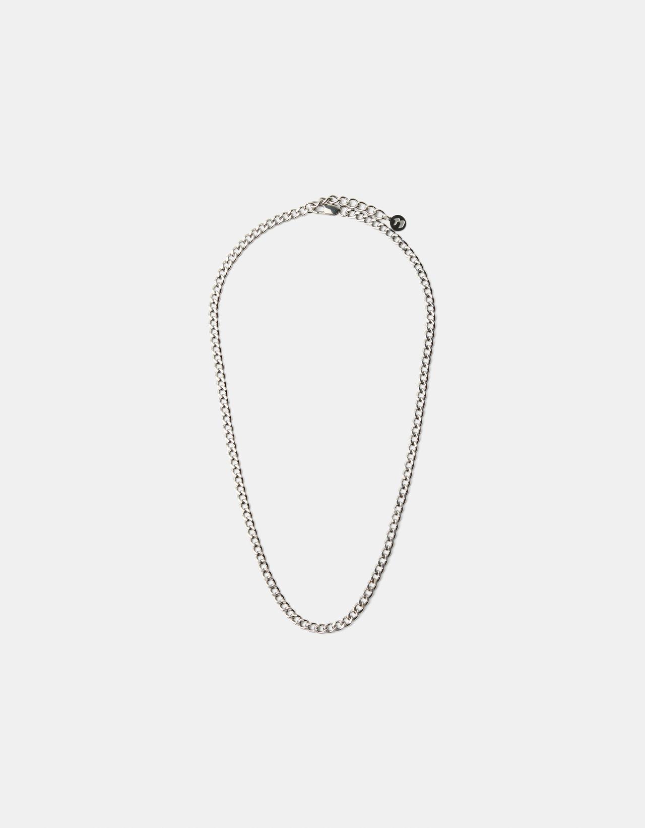 Stainless steel chain link necklace — Silver