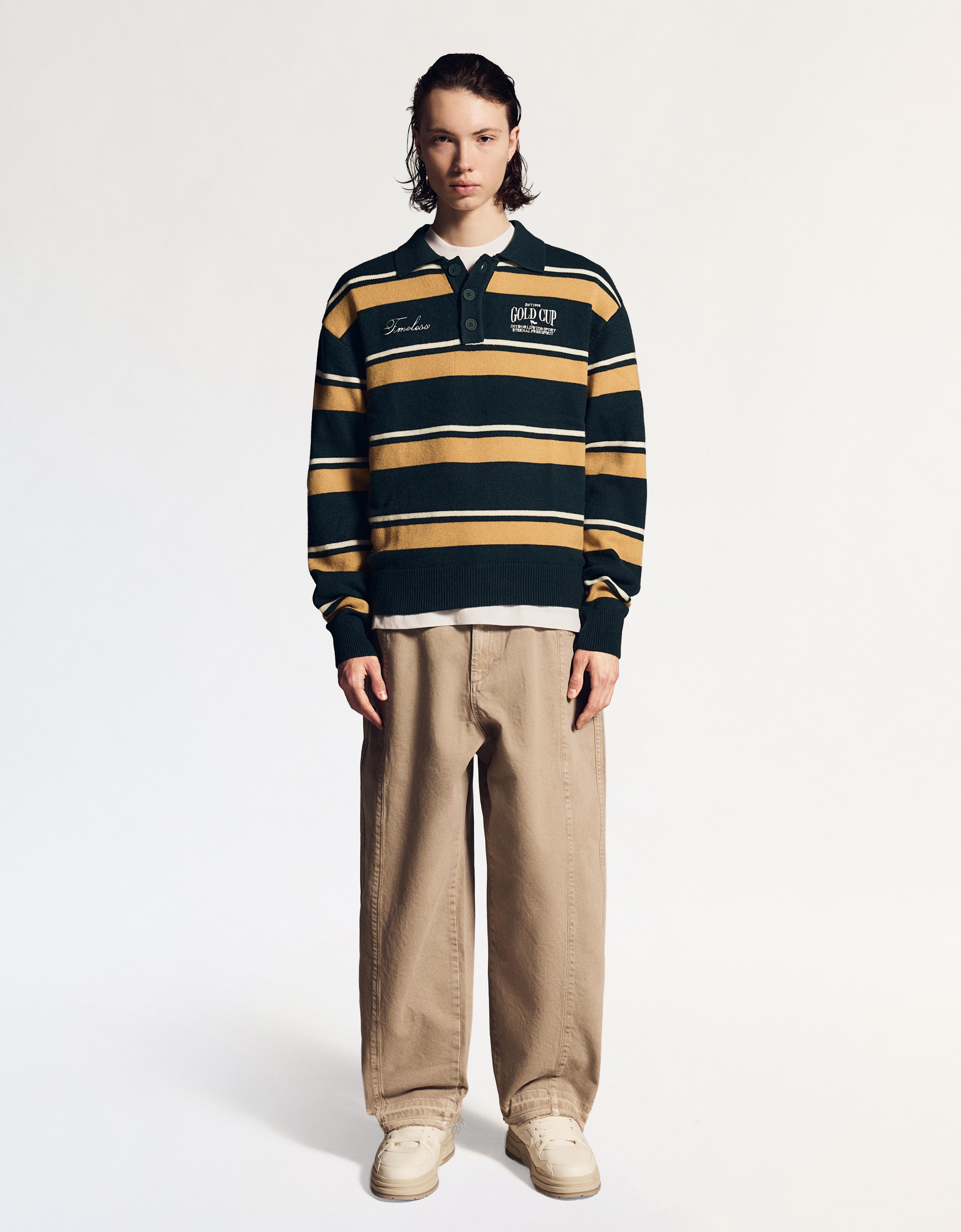 Polo yaka baskılı kazak - Görsel 25