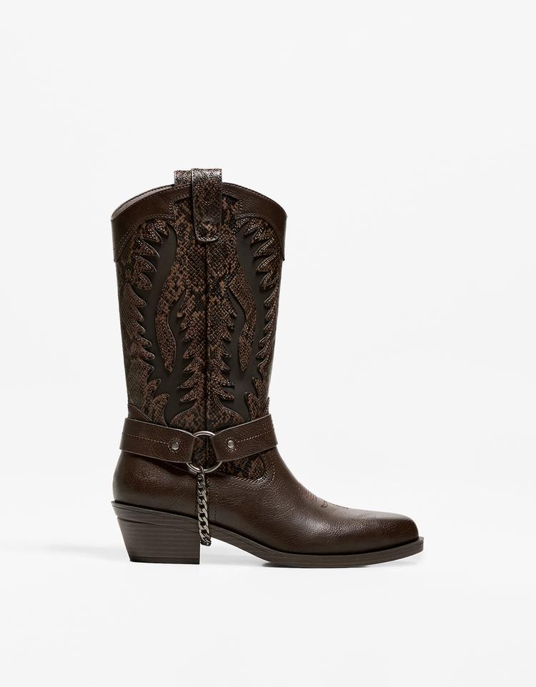 Bota cowboy animal print