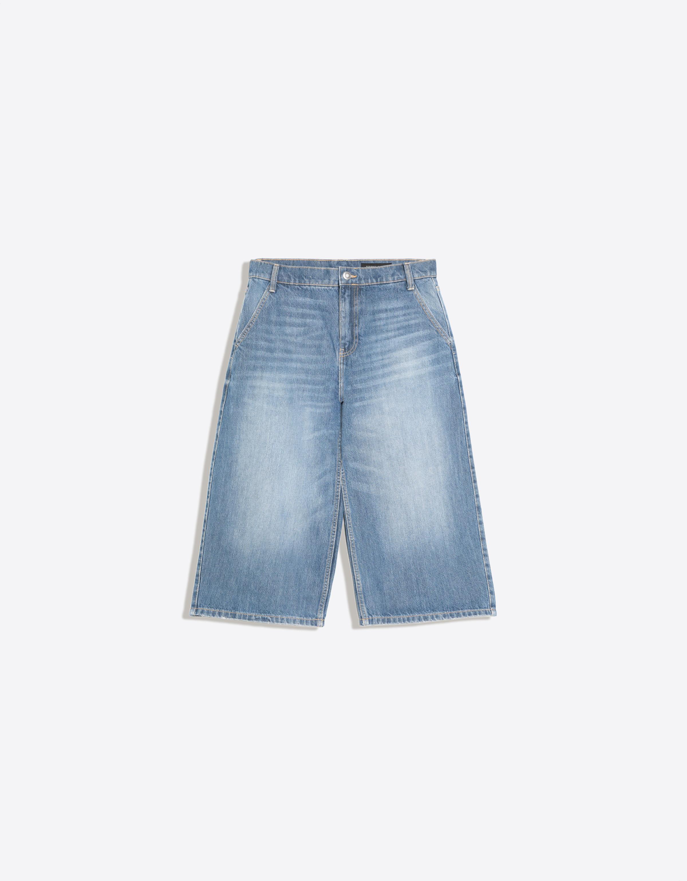 Slouchy denim Bermuda shorts — Light blue