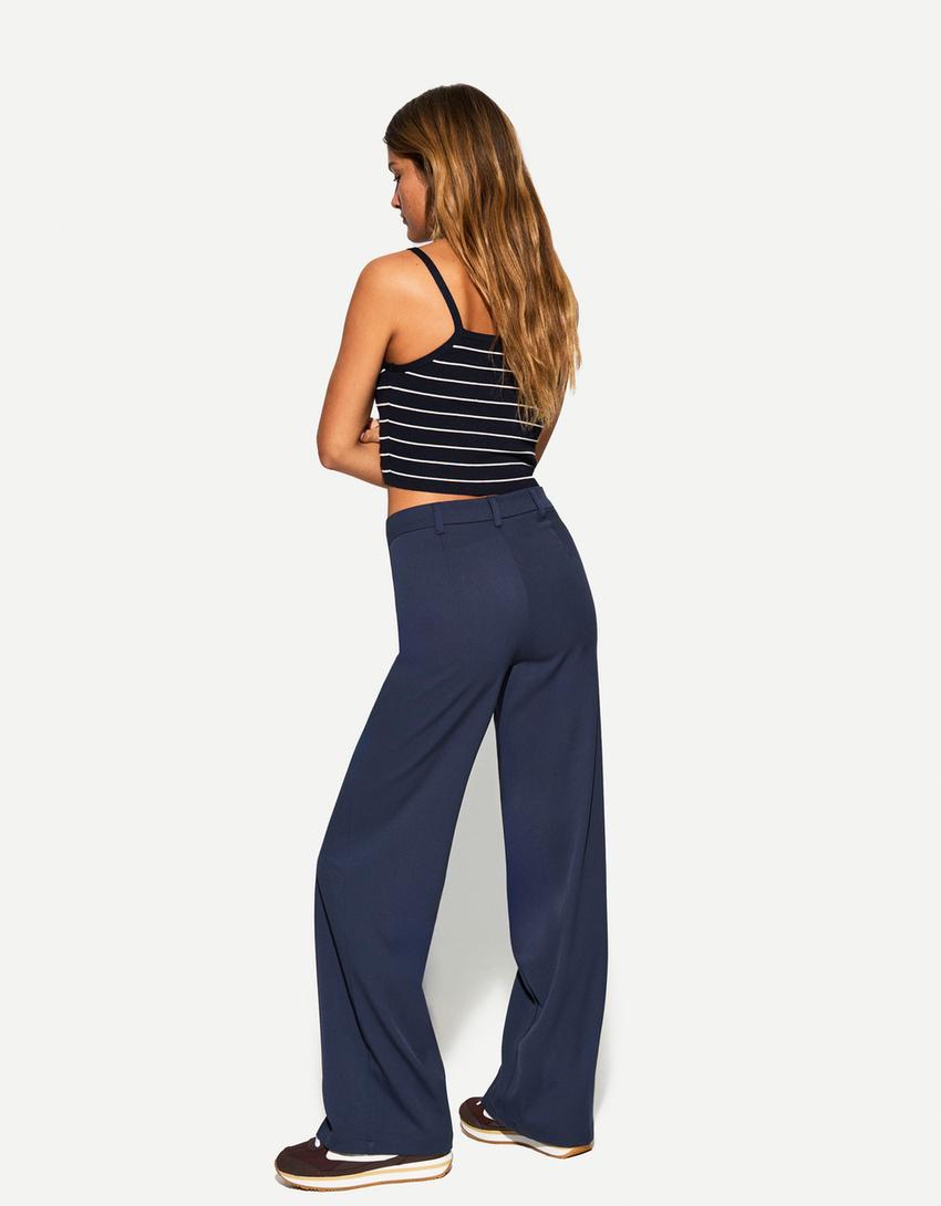 Wide-leg tailoring pants