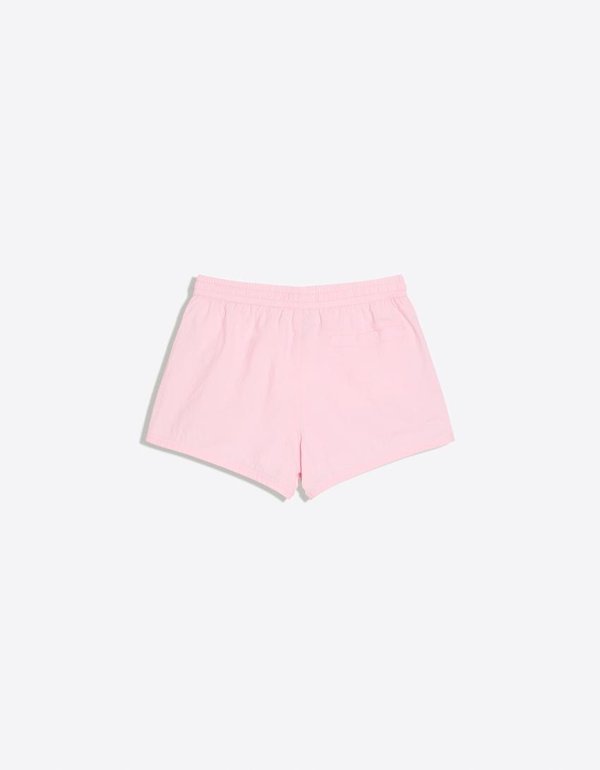 Retro short swimming trunks-Pink