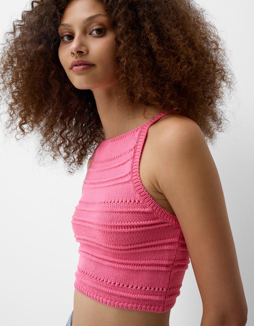 Top calado rústico-Rosa-2