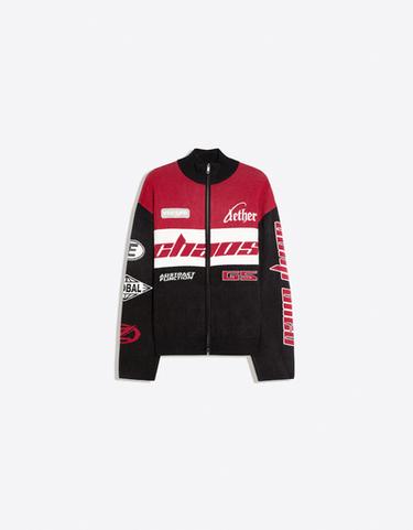 Racing zip-up knit jacket — Black 6