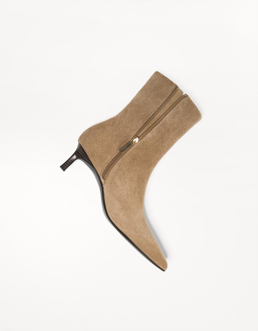 Botine toc kitten-Tan-3