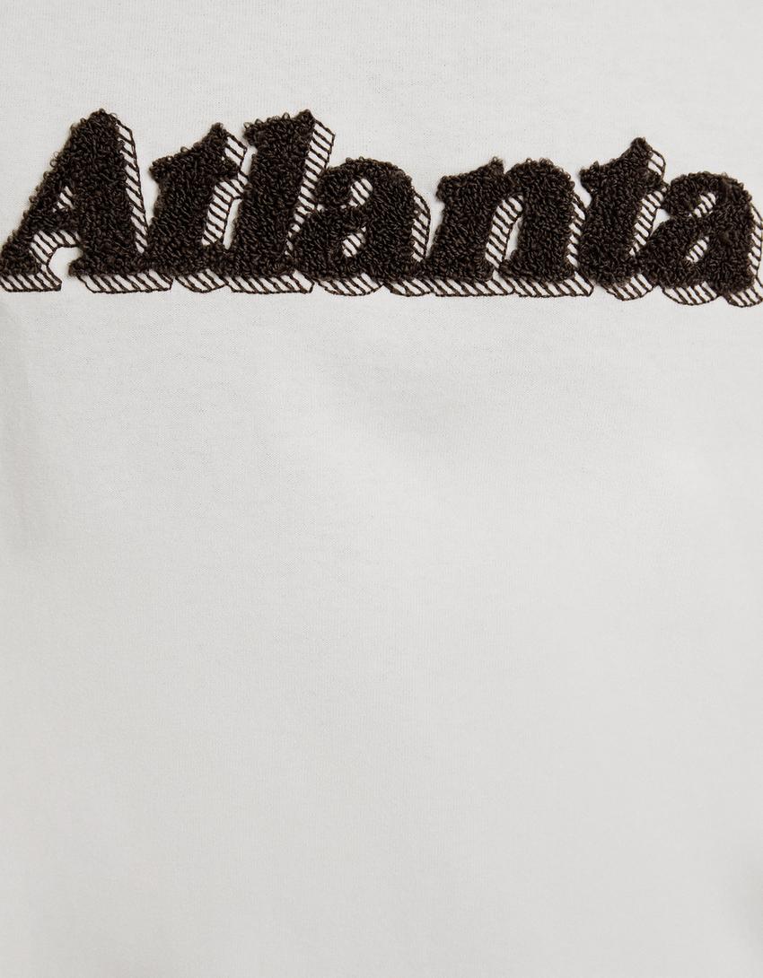 T-shirt boxy manches courtes imprimé-Blanc cassé-5