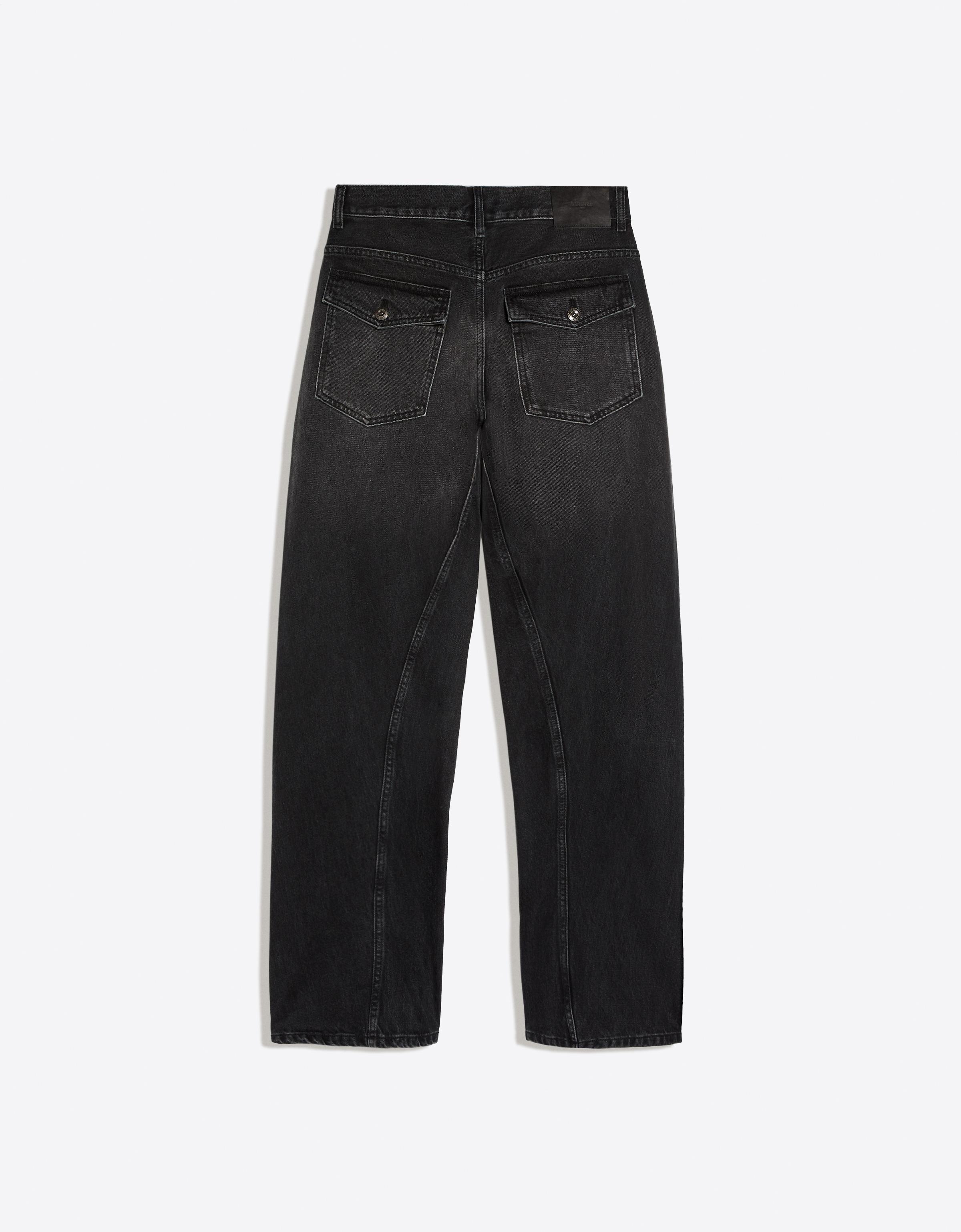 Low-rise barrel jeans — Black