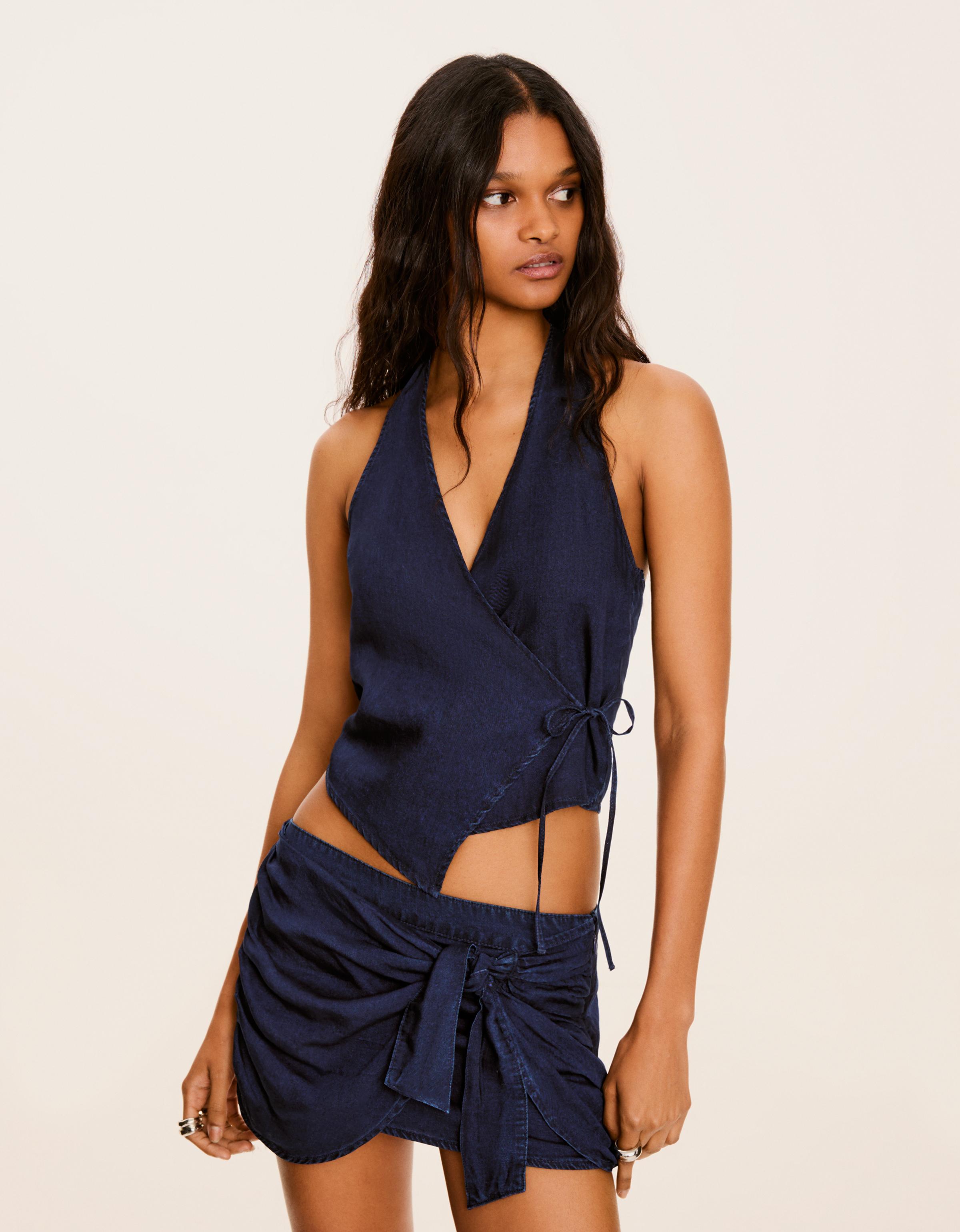 Mini denim şort etek - Kadın | Bershka
