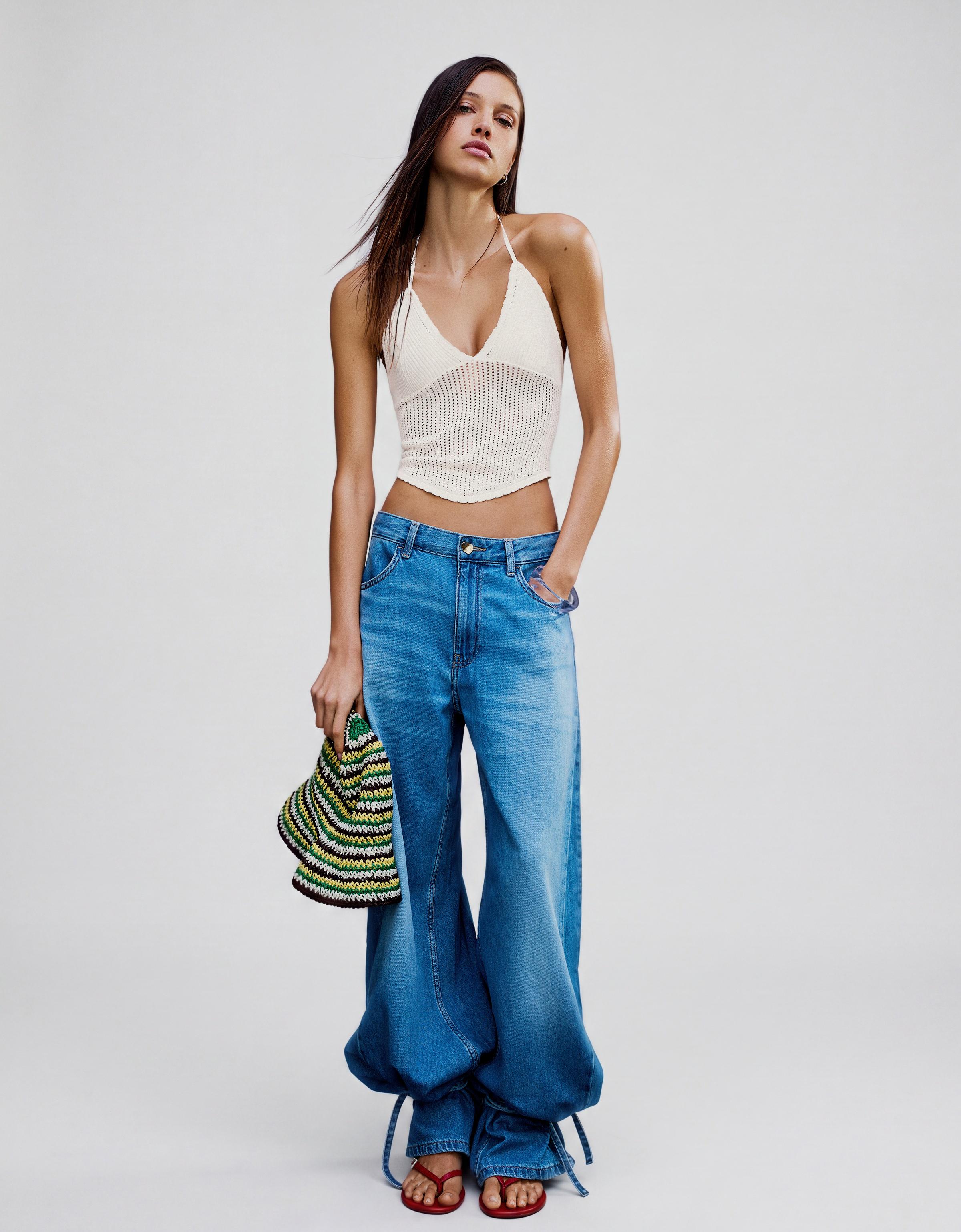 Cutwork halter top — Cream
