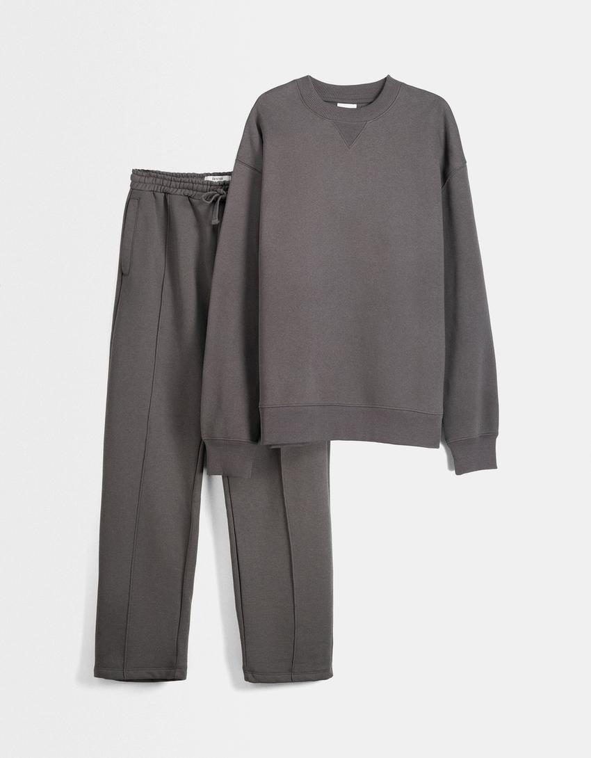 Pack sweatshirt e calças wide leg felpa-Multicolor-5